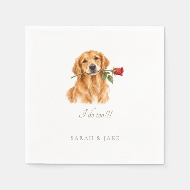 Custom Pet Funny Wedding Napkins (Front)
