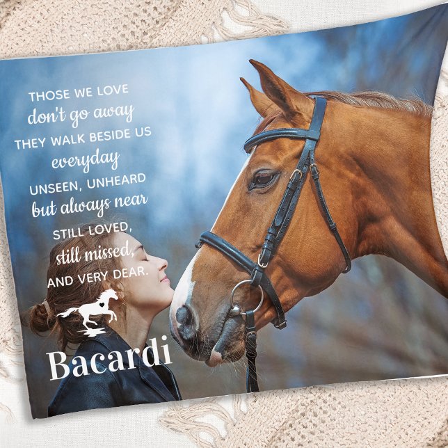 Custom Pet Horse Memorial Remembrance Equine Photo Fleece Blanket (Creator Uploaded)