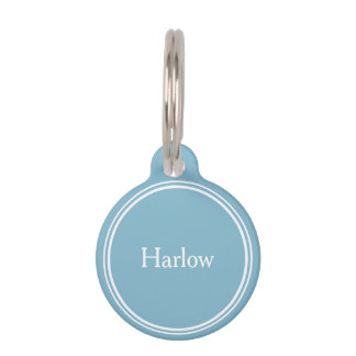 Custom Pet ID Personalised Name Tags - Blue