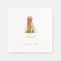 Custom Pet in Wedding Veil Wedding Napkins