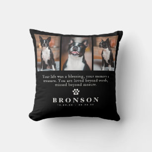 Custom Pet Loss Memorial Quote & Photo Collage Cushion