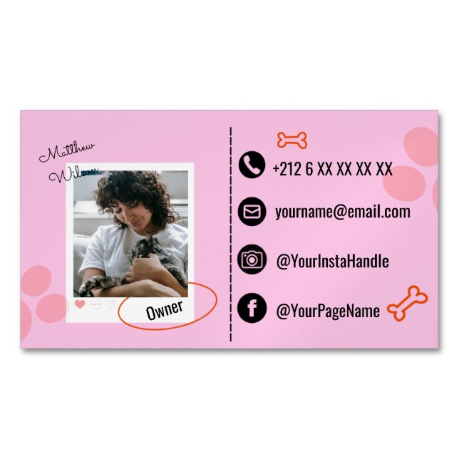 Custom Pet Lover Business Card with Photo (Front)