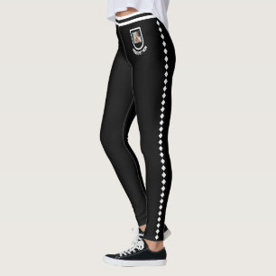 Custom Pet Lover Cat Mum White Pattern Cute Black Leggings