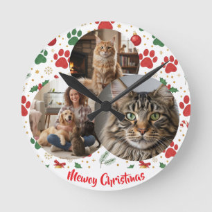 Custom Pet Lover Christmas Wall Clock
