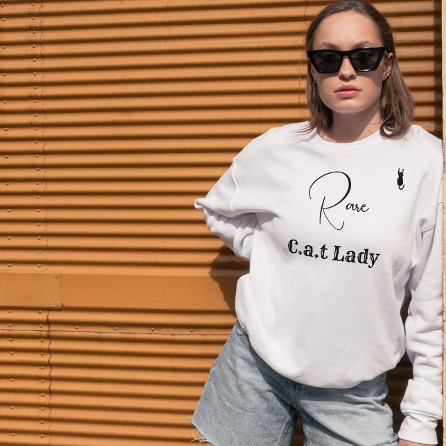 Custom Pet Lover White And Black Script Cat Mom Sweatshirt (Creator Uploaded)