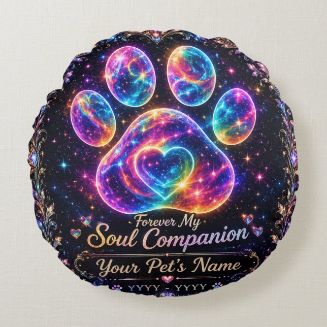 Custom Pet Memorial Gift Round Cushion (Front)