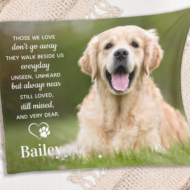 Custom Pet Memorial Pet Loss Gift Dog Photo Fleece Blanket (Creator Uploaded)