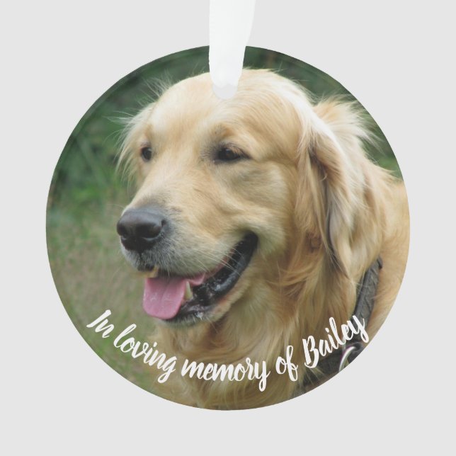 Custom pet memorial photo keepsake | loving memory ornament (Front)