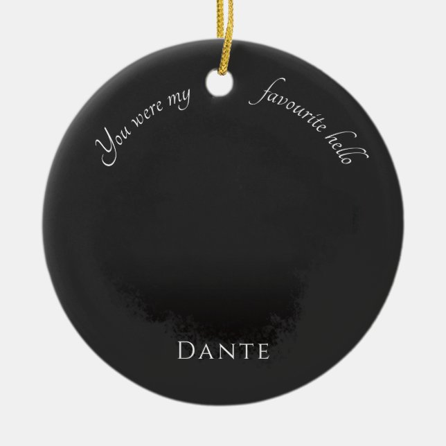 Custom Pet Memorial Photography Grey Ceramic Tree Decoration (Front)