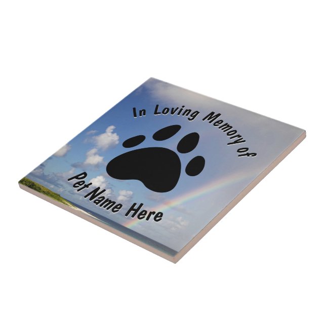 Custom Pet Memorial Rainbow Tile (Side)