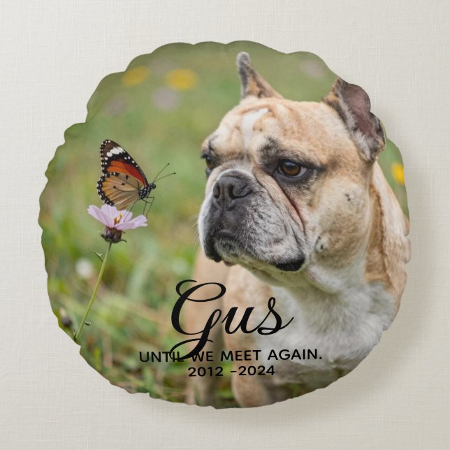 Custom Pet Memorial Round Cushion (Front)