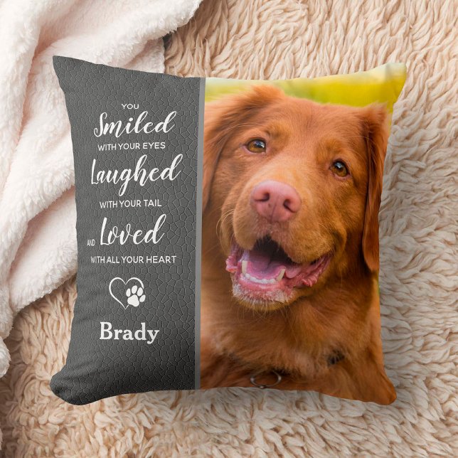 Custom Pet Memorial Sympathy Pet Loss 2 Dog Photo  Cushion (Creator Uploaded)