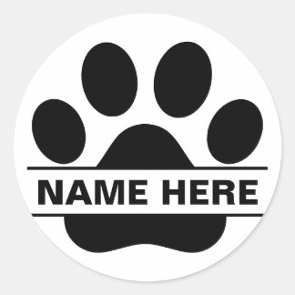 Custom Pet Monogram Classic Round Sticker