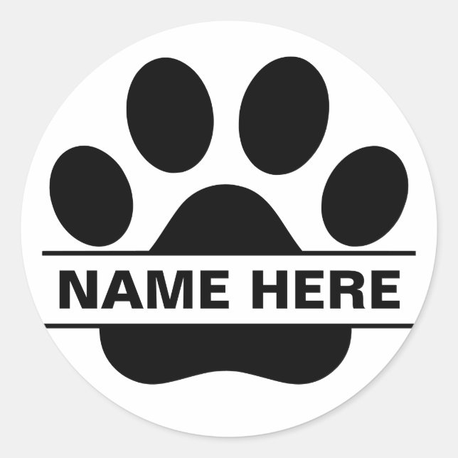 Custom Pet Monogram Classic Round Sticker (Front)