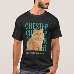 Custom Pet Name and Photo Funny Cat Lover Vintage T-Shirt