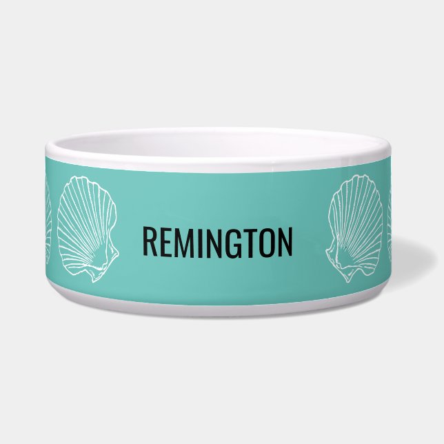 Custom Pet Name Beach Sea Shells Teal (Front)