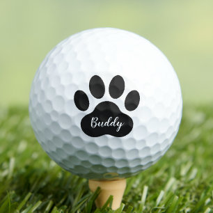 Custom Pet Name Paw Print Signature Golf Balls