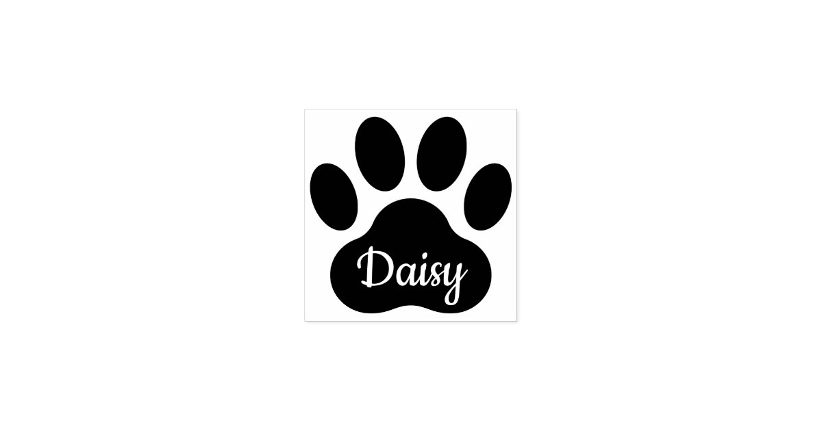 Custom Pet Name Paw Print Signature Rubber Stamp | Zazzle.co.nz