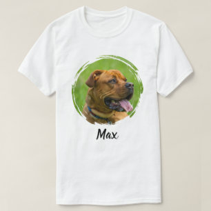 Custom Pet Name & Photo Modern Typography Person T-Shirt