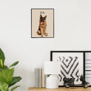 Custom Pet Name & Photo Poster   Modern Wall Art