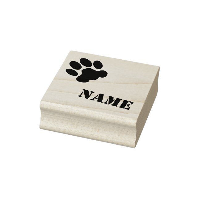 Custom Pet Name Stamp, custom pet stamp, paw print Rubber Stamp (Stamp)
