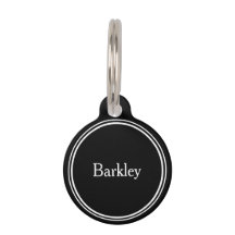 Custom Pet Name Tags - Black Minimalist