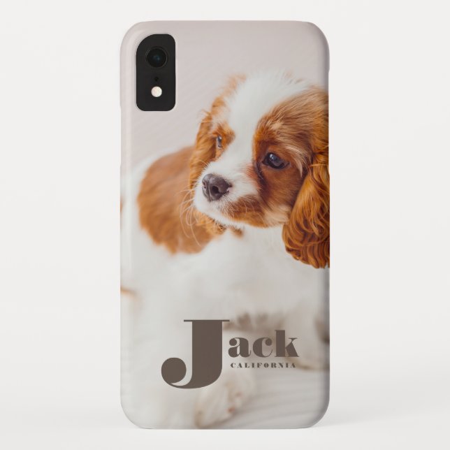Custom Pet Name Typography and Photo Case-Mate iPhone Case (Back)