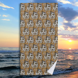 Custom Pet or Family Photo Personalised Beach Towel