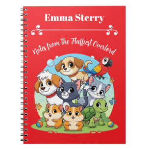 Custom Pet Overlord Cartoon Notebook 