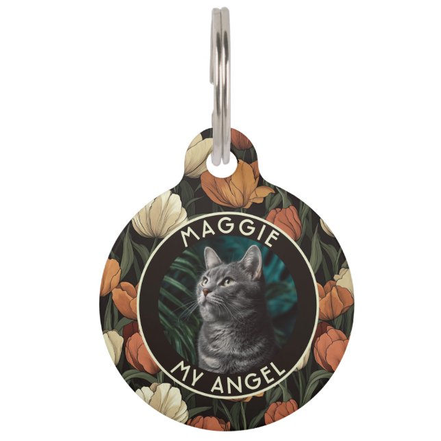 Custom Pet Owner Gift Tulip Pattern Tag (Front)