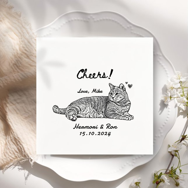 Custom Pet Personalised Simple Wedding Napkin (Creator Uploaded)