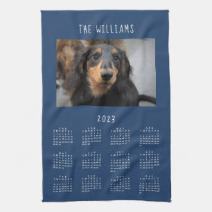Custom Pet Photo 2023 Calendar Tea Towel