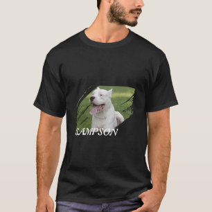Custom Pet Photo and Name Brush Stroke T-Shirt