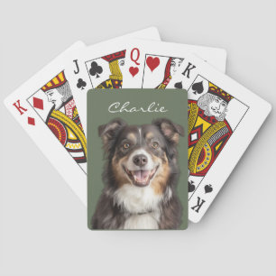 Custom Pet Photo And Name Playing Cards