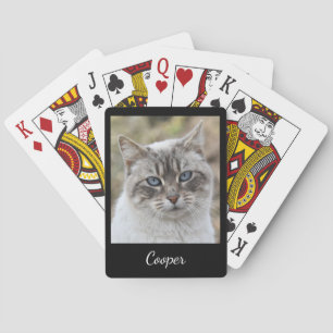 Custom Pet Photo and Name Script Playing Cards