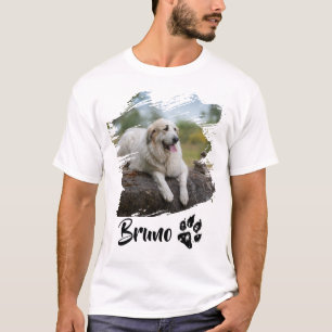 Custom Pet Photo and Name T-Shirt Simple Modern