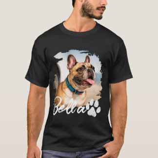 Custom Pet Photo and Name Typography T-Shirt
