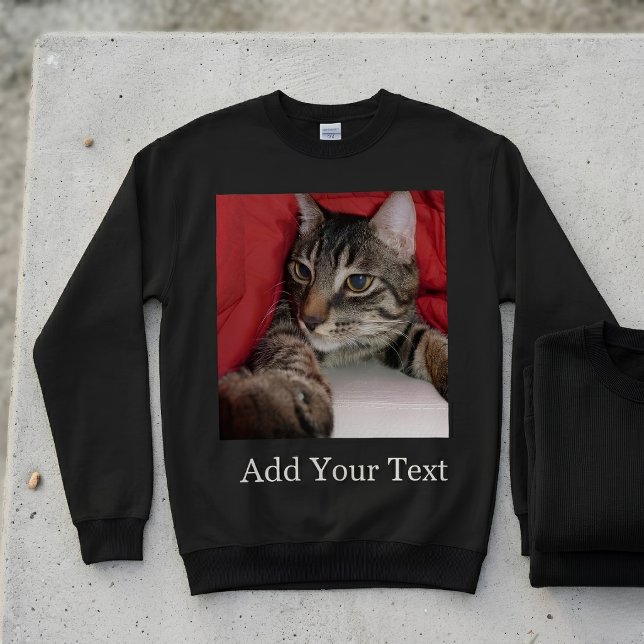 Custom Pet Photo And Optional Text Personalised Sweatshirt (Creator Uploaded)