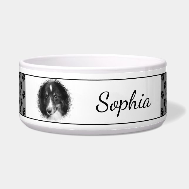 Custom Pet Photo & Black Paws With Pet's Own Name (Front)