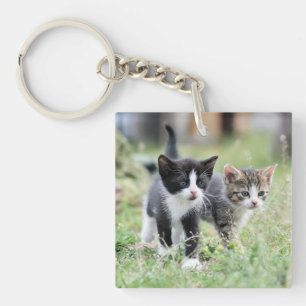 Custom Pet Photo Cat Keepsake Key Ring