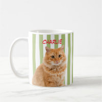 Custom Pet Photo Cat Mum Dog Lover Green Stripe
