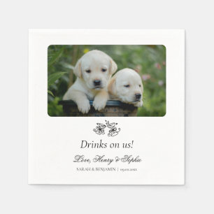 Custom Pet Photo Cocktail Napkins for Weddings 