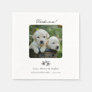 Custom Pet Photo Cocktail Napkins for Weddings 