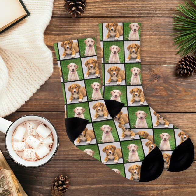 Custom Pet Photo Collage Dog Lover Socks (Creator Uploaded)