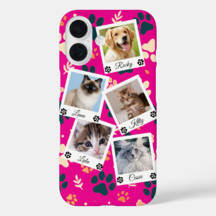 Custom Pet Photo Collage Phone Case with Names 