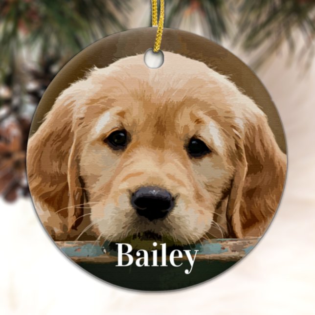Custom Pet Photo Dog Lover Keepsake Ceramic Tree Decoration (Creator Uploaded)