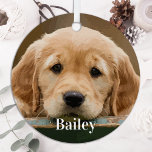 Custom Pet Photo Dog Lover Modern Simple  Keepsake Metal Tree Decoration<br><div class="desc">Introducing our elegant and modern pet ornament, the perfect way to honour your beloved furry friend this holiday season. Our ornament features a space for a cherished photo of your pet, making it a beautiful and touching addition to your Christmas tree. Crafted with simplicity in mind, our pet ornament is...</div>