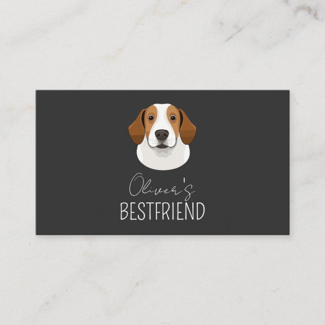 Custom Pet Photo dog name Personalised  Business Card (Front)