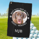 Custom Pet Photo Dog Personalised Monogram Golf Towel<br><div class="desc">Best Dad By Par ... Two of your favourite things , golf and your dog ! Now you can take your best friend with you as you play 18 holes . Customise these dog golf towels with your dogs favourite photo and name . Great gift to all golf and dog...</div>