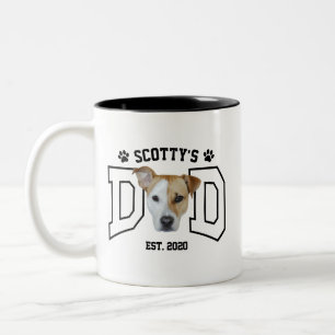 Custom Pet Photo Face for Dog Dad Cat Dad Two-Tone Coffee Mug